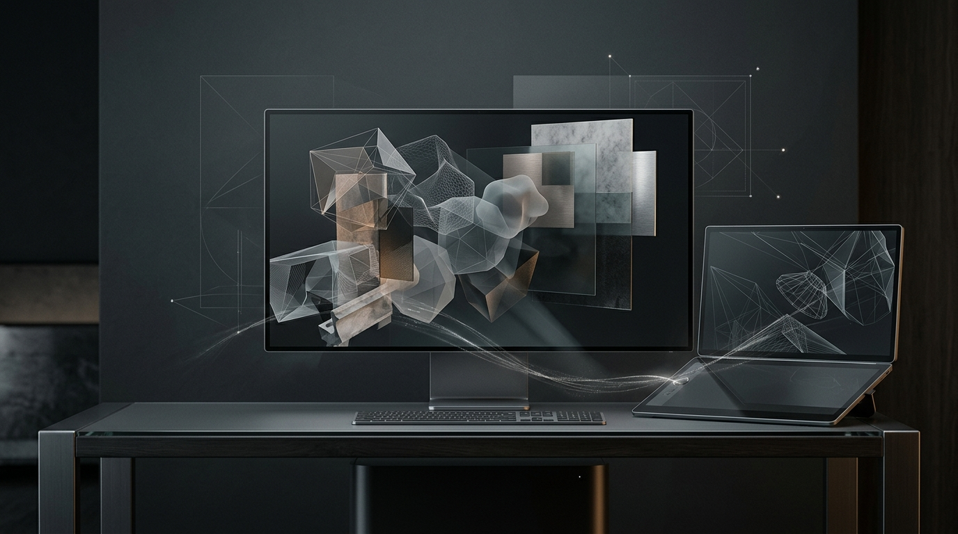 Professional 3D artist workstation with modeling software, rendering tools and cinematic graphics powered by Chromaport.