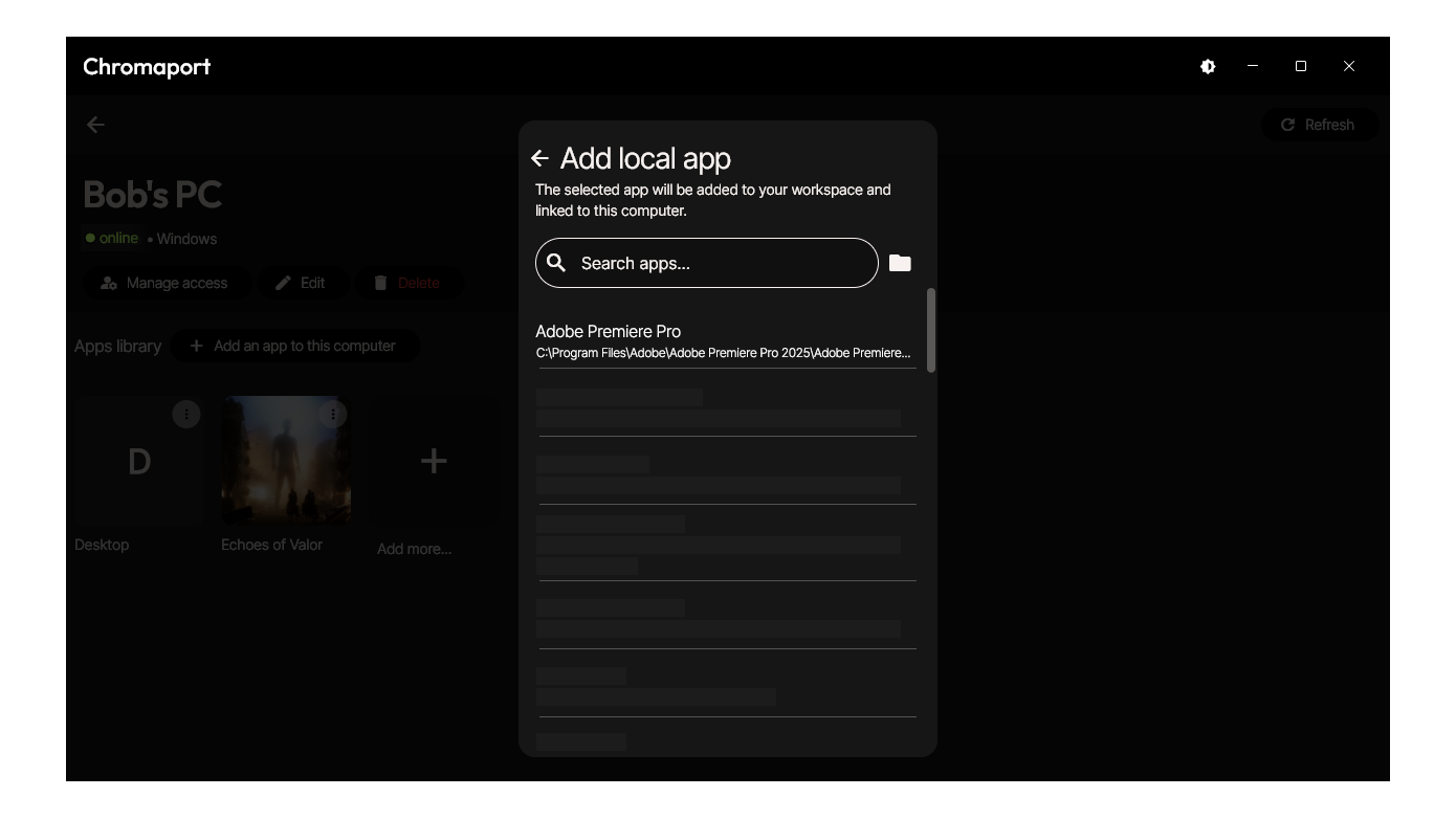 Adding Adobe Premiere Pro to Chromaport library