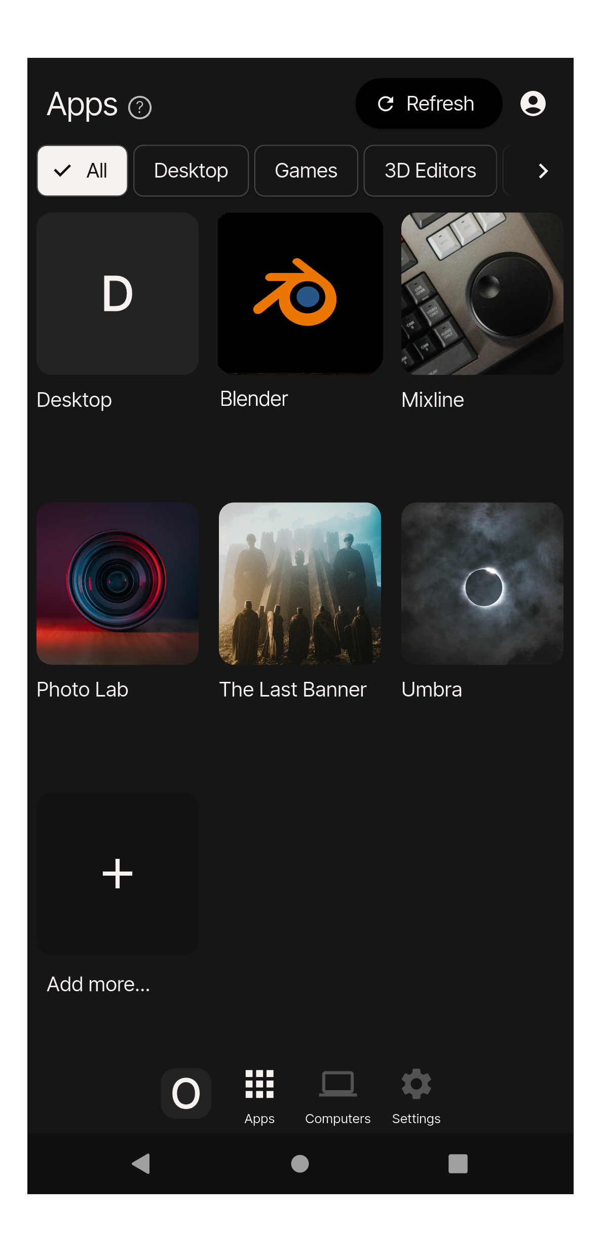 Blender running remotely via Chromaport
