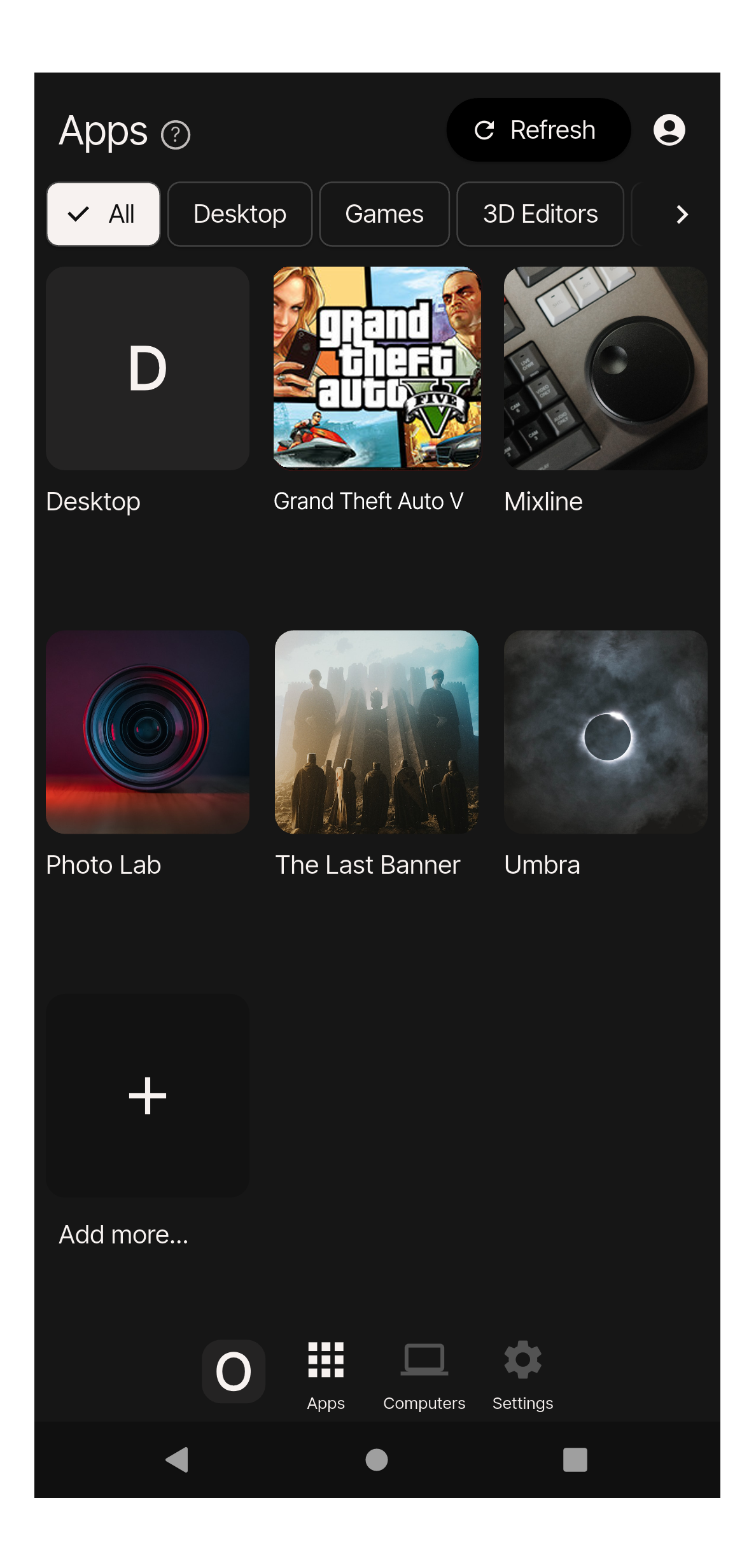 Start GTA V from Apps view in Chromaport interface