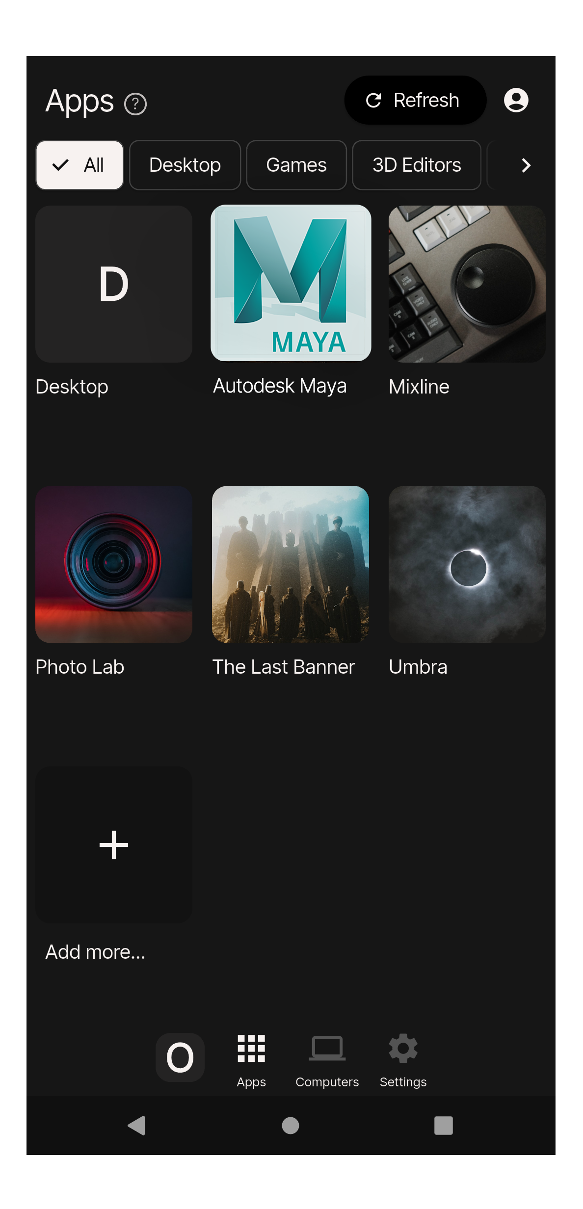 Autodesk Maya running remotely through Chromaport
