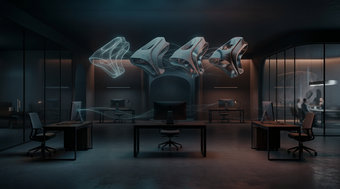 Blender 3D scene showing modeling and rendering workflow