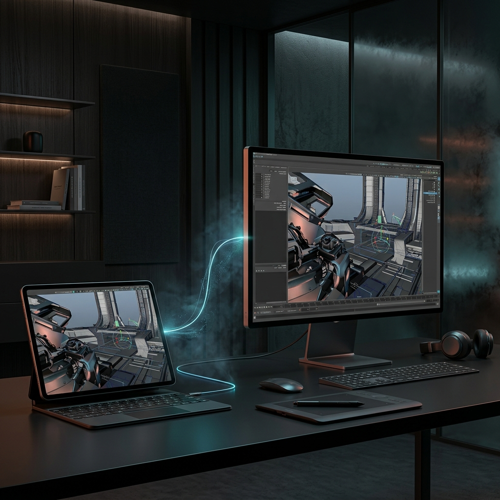 Autodesk Maya 3D modeling workflow accessed through Chromaport